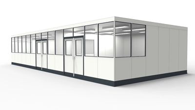 Lagerbüro modular errichtet in einer Industriehalle Lagerbüro aus vorgefertigten Bauteilen für Industrielösungen