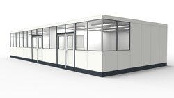 Lagerbüro modular errichtet in einer Industriehalle Lagerbüro aus vorgefertigten Bauteilen für Industrielösungen