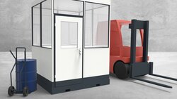 Mobiles Hallenbüro 4-seitig 2,00 x 2,00 m 4 m² (HM4-2020)