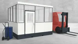 Mobiles Hallenbüro 4-seitig 3,50 x 3,50 m 12,25 m² (HM4-3535)