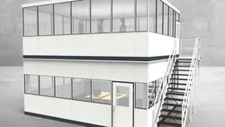 Hallenbüro als Doppelstock 4-seitig 6,50 x 5,50 m 35,75 m² (HD4-6555)