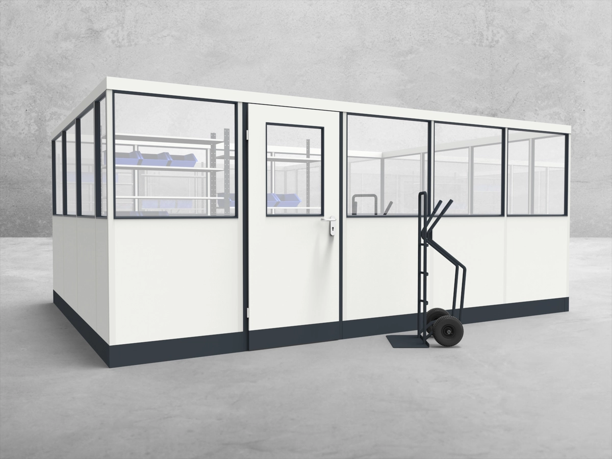 Aussenansicht für Stellwand 4-seitig 5,00 x 3,50 m System RS 45 von Becker Raumsysteme - Artikel SW4-5035