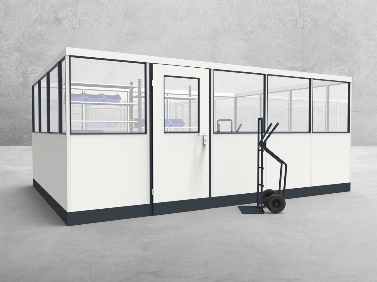 Aussenansicht für Stellwand 4-seitig 5,00 x 3,50 m System RS 45 von Becker Raumsysteme - Artikel SW4-5035