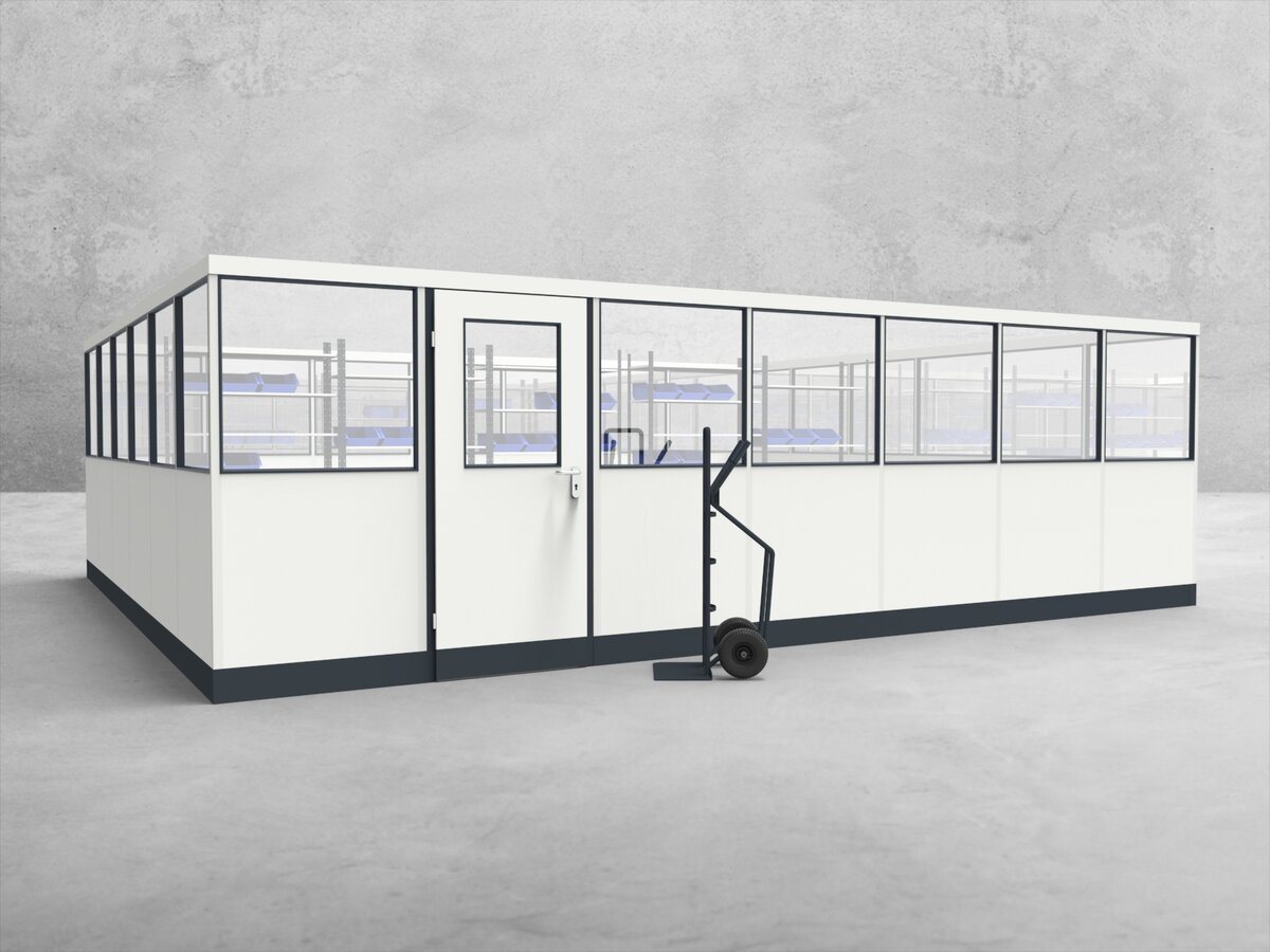 Aussenansicht für Stellwand 4-seitig 7,00 x 6,00 m System RS 45 von Becker Raumsysteme - Artikel SW4-7060