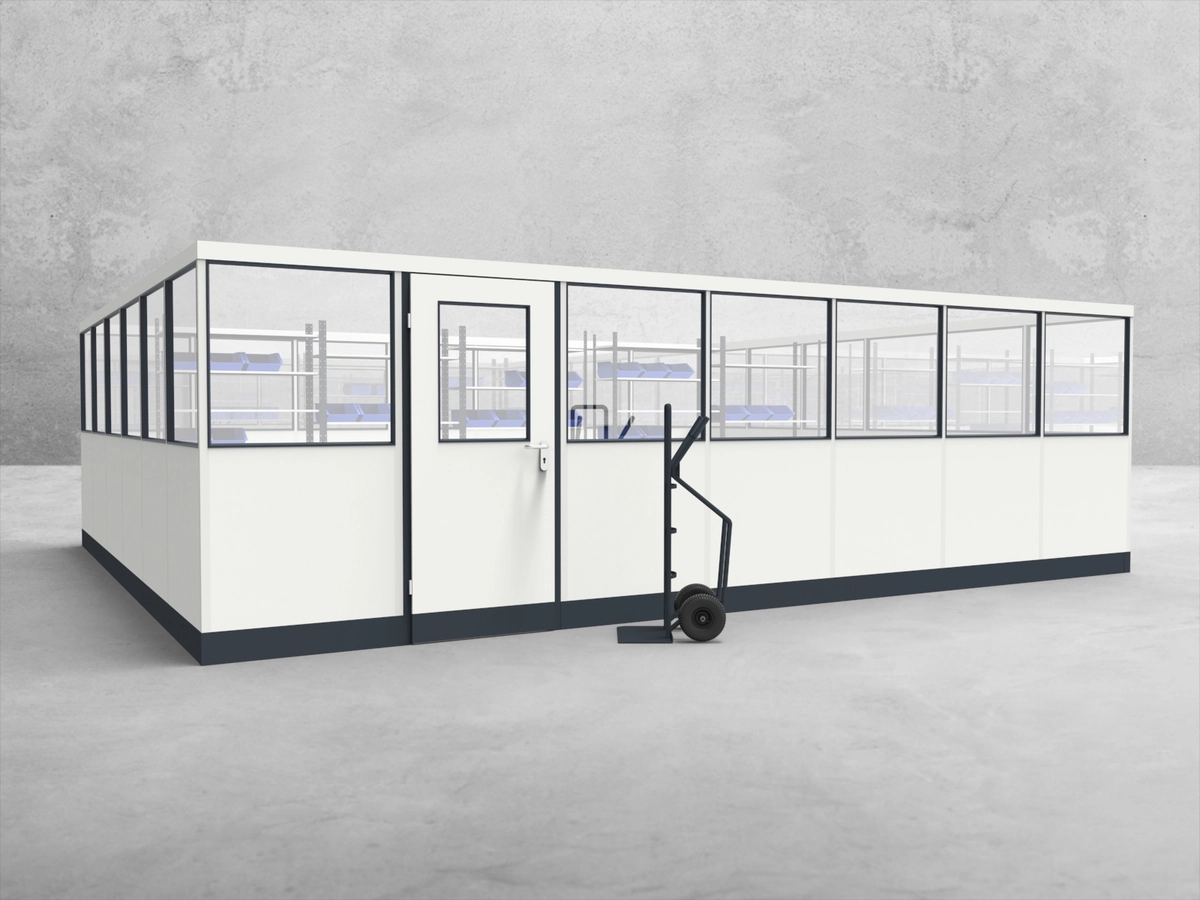 Aussenansicht für Stellwand 4-seitig 7,00 x 6,00 m System RS 45 von Becker Raumsysteme - Artikel SW4-7060