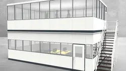 Hallenbüro als Doppelstock 4-seitig 8,50 x 5,50 m 46,75 m² (HD4-8555)