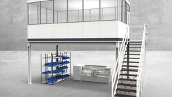 Hallenbüro auf Stahlbau 4-seitig 6,00 x 3,50 m 21 m² (HS4-6035)