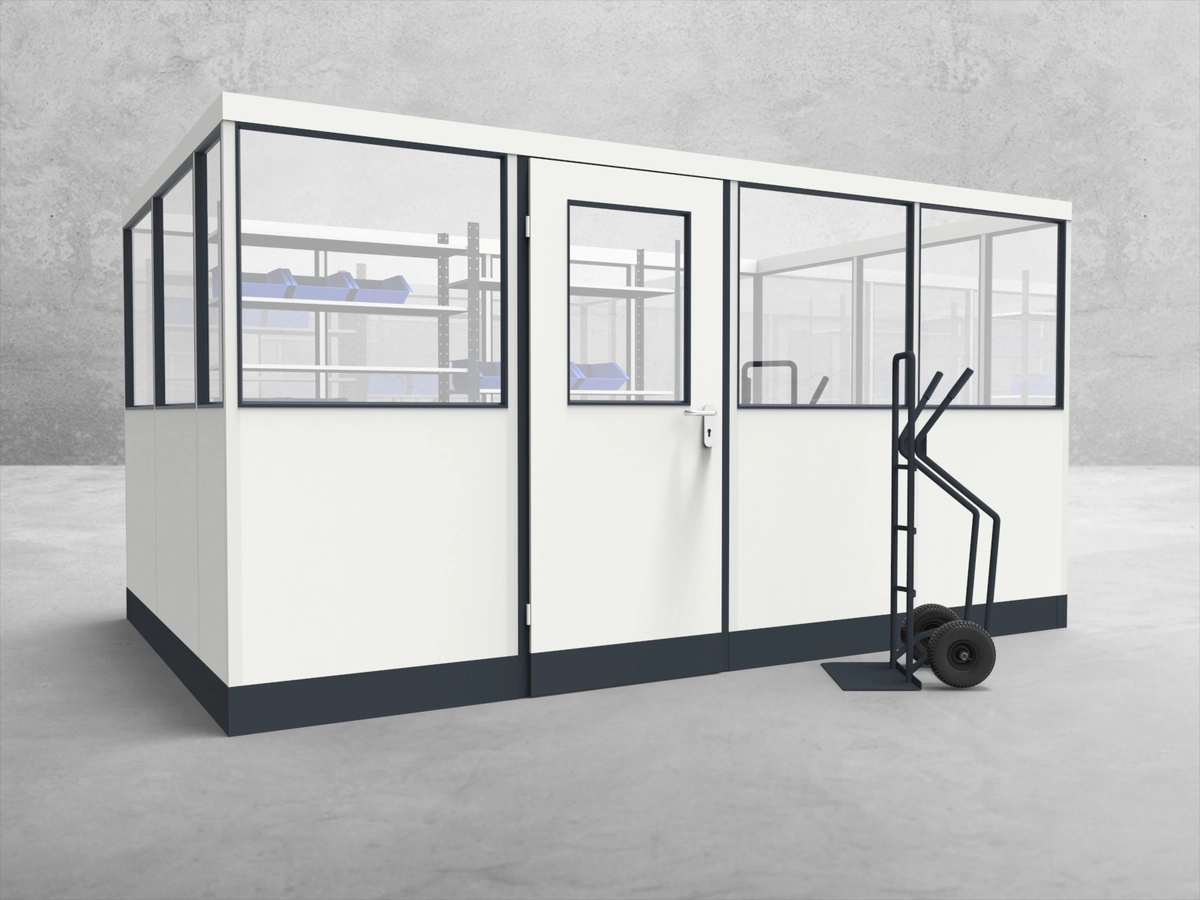 Aussenansicht für Stellwand 4-seitig 4,00 x 2,50 m System RS 45 von Becker Raumsysteme - Artikel SW4-4025