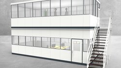 Hallenbüro als Doppelstock 4-seitig 8,50 x 4,00 m 34 m² (HD4-8540)