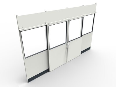 Zweiflügliges Schiebetürelement Rastergröße 8