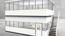 Hallenbüro als Doppelstock 4-seitig 7,50 x 5,50 m 41,25 m² (HD4-7555)