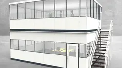 Hallenbüro als Doppelstock 4-seitig 7,50 x 5,50 m 41,25 m² (HD4-7555)