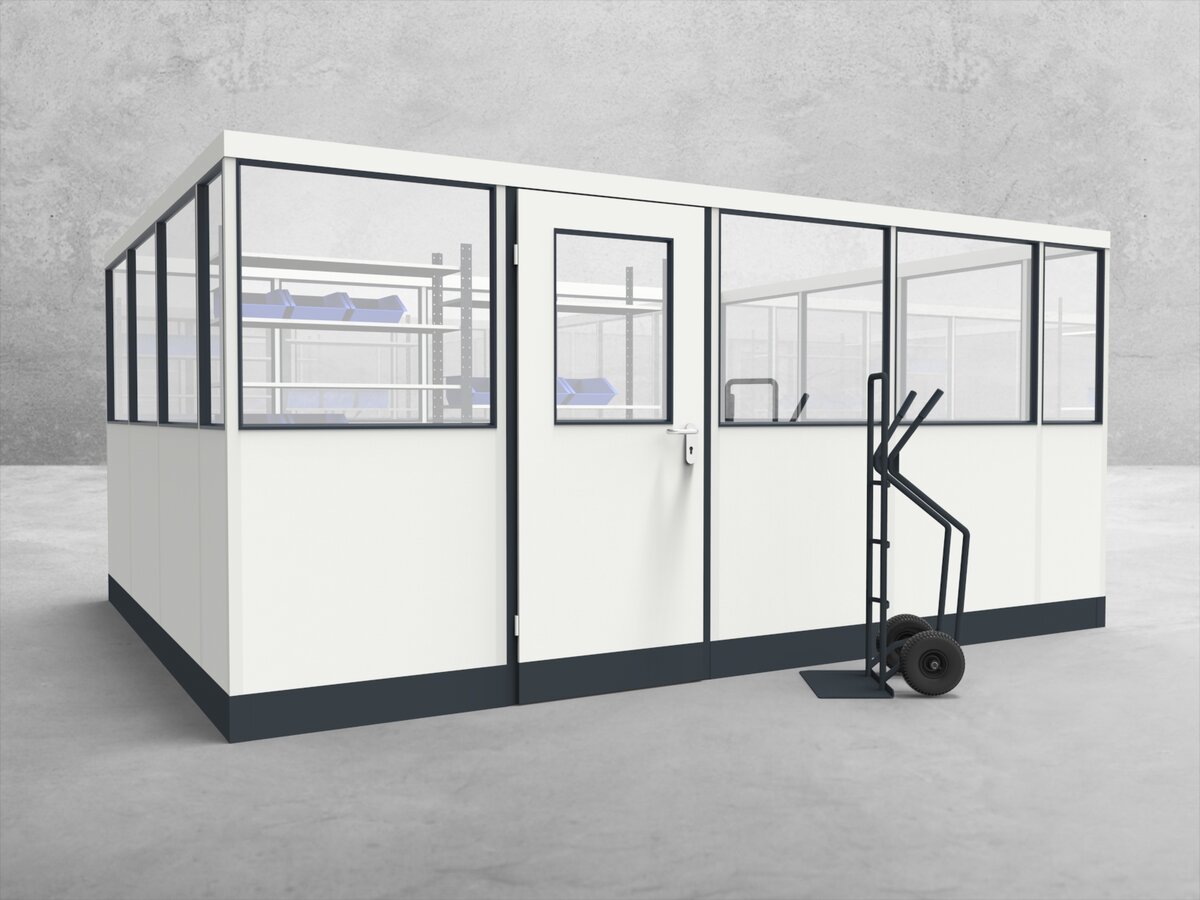 Aussenansicht für Stellwand 4-seitig 4,50 x 3,50 m System RS 45 von Becker Raumsysteme - Artikel SW4-4535