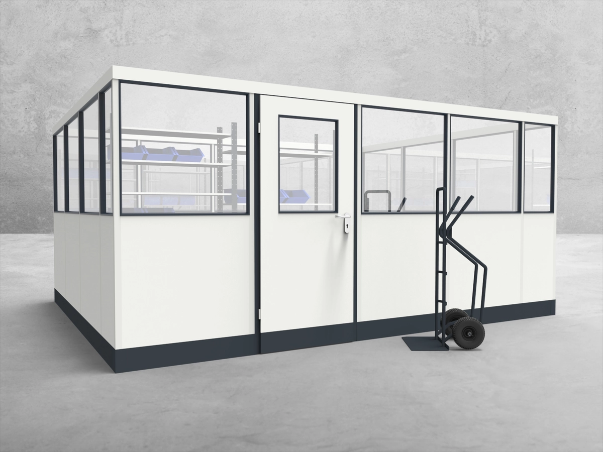 Aussenansicht für Stellwand 4-seitig 4,50 x 3,50 m System RS 45 von Becker Raumsysteme - Artikel SW4-4535
