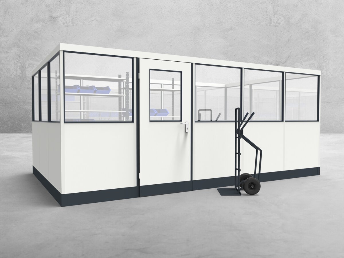 Aussenansicht für Stellwand 4-seitig 5,00 x 3,00 m System RS 45 von Becker Raumsysteme - Artikel SW4-5030