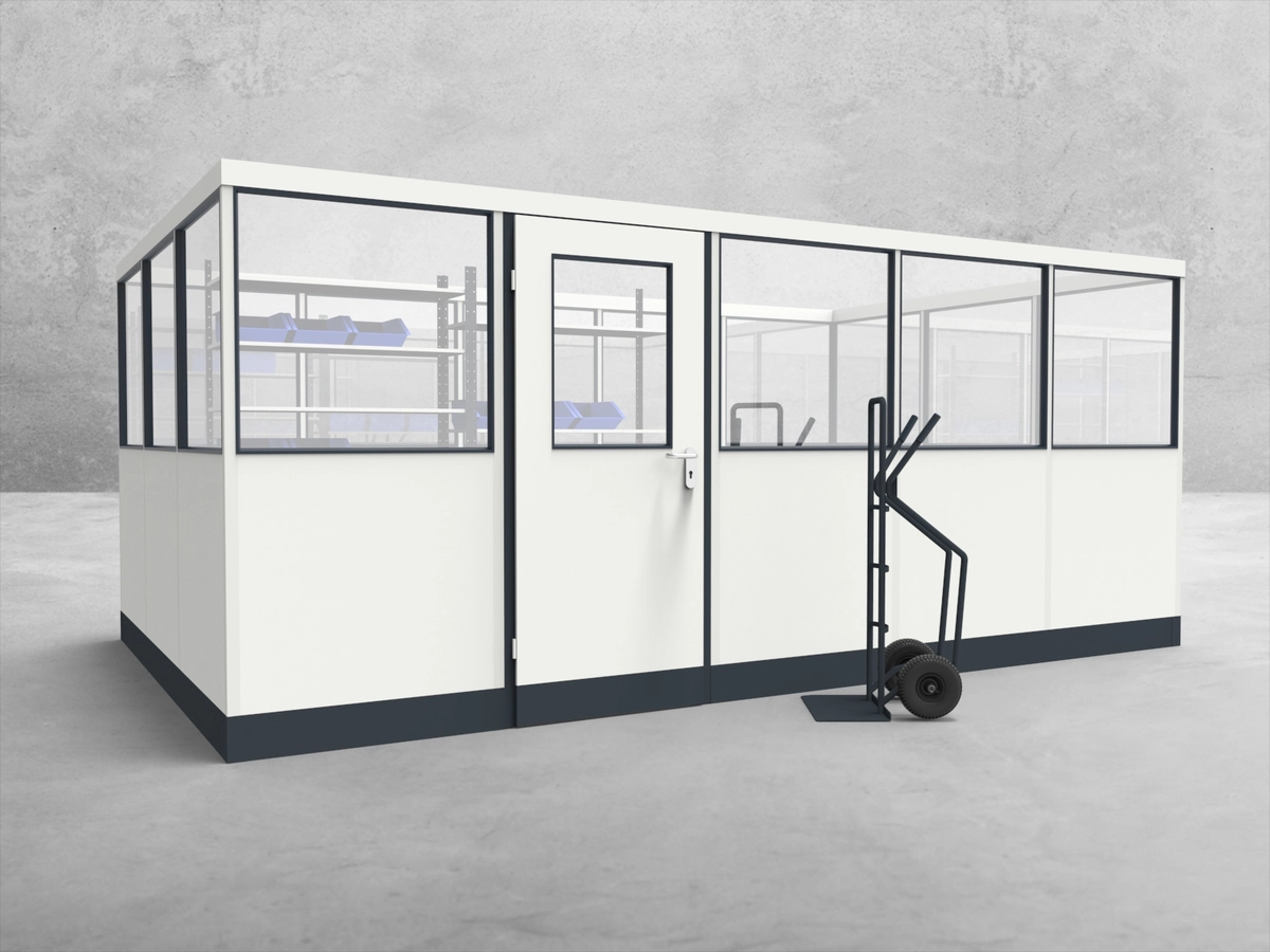 Aussenansicht für Stellwand 4-seitig 5,00 x 3,00 m System RS 45 von Becker Raumsysteme - Artikel SW4-5030