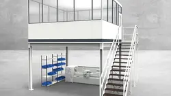 Hallenbüro auf Stahlbau 4-seitig 4,50 x 4,50 m 20,25 m² (HS4-4545)