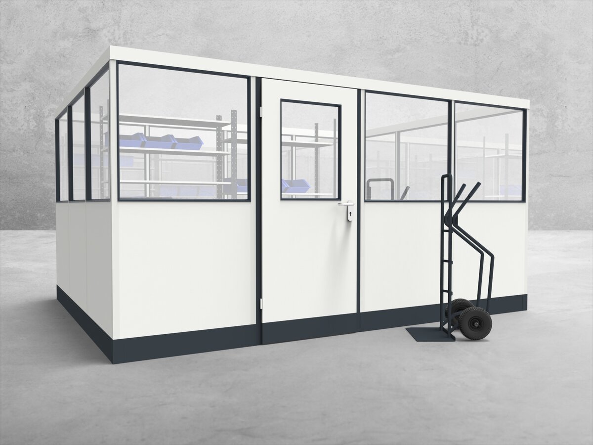 Aussenansicht für Stellwand 4-seitig 4,00 x 3,00 m System RS 45 von Becker Raumsysteme - Artikel SW4-4030