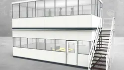 Hallenbüro als Doppelstock 4-seitig 8,00 x 4,00 m 32 m² (HD4-8040)