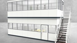 Hallenbüro als Doppelstock 4-seitig 8,00 x 4,00 m 32 m² (HD4-8040)