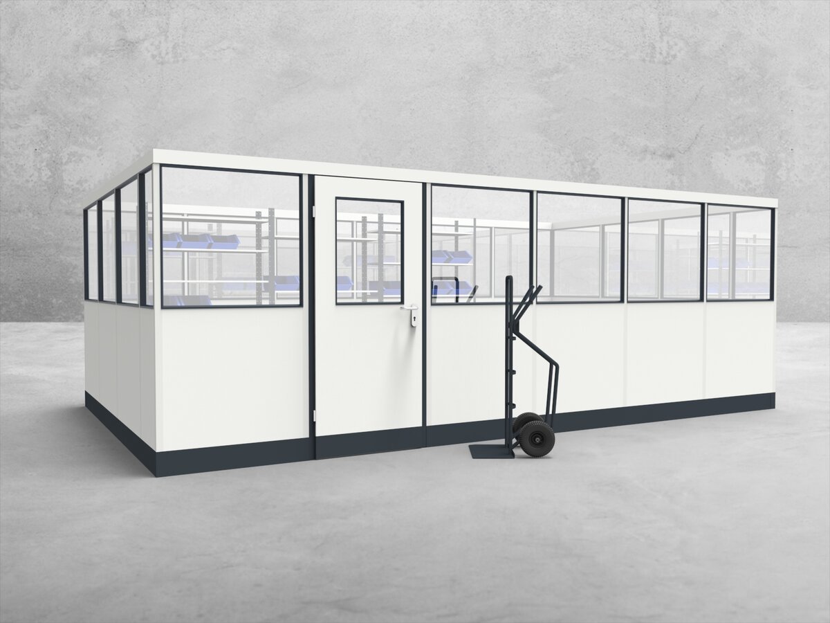 Aussenansicht für Stellwand 4-seitig 6,00 x 3,50 m System RS 45 von Becker Raumsysteme - Artikel SW4-6035