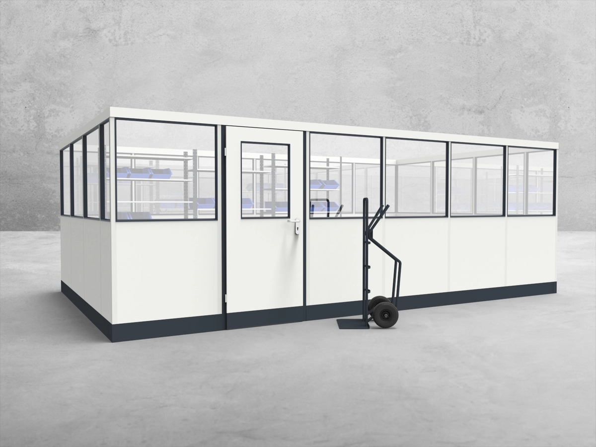 Aussenansicht für Stellwand 4-seitig 6,00 x 3,50 m System RS 45 von Becker Raumsysteme - Artikel SW4-6035