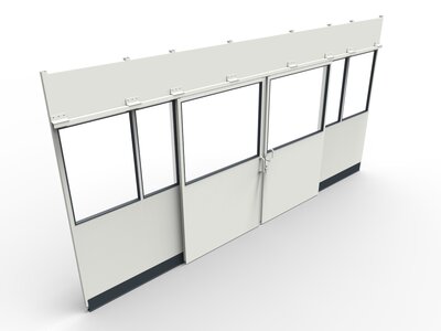 Zweiflügliges Schiebetürelement Rastergröße 10