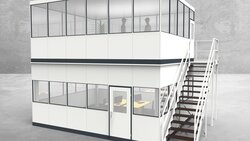 Hallenbüro als Doppelstock 4-seitig 6,00 x 5,00 m 30 m² (HD4-6050)