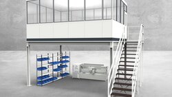 Hallenbüro auf Stahlbau 4-seitig 5,50 x 4,00 m 22 m² (HS4-5540)