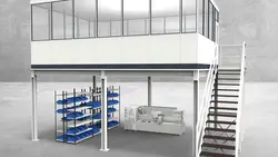 Hallenbüro auf Stahlbau 4-seitig 6,50 x 4,50 m 29,25 m² (HS4-6545)