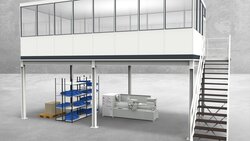 Hallenbüro auf Stahlbau 4-seitig 8,00 x 4,00 m 32 m² (HS4-8040)