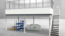 Hallenbüro auf Stahlbau 4-seitig 8,00 x 4,00 m 32 m² (HS4-8040)