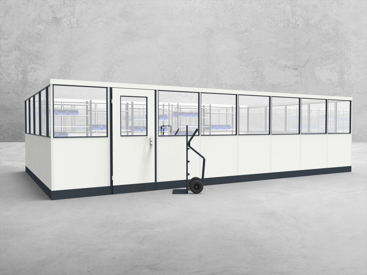 Aussenansicht für Stellwand 4-seitig 7,50 x 6,00 m System RS 45 von Becker Raumsysteme - Artikel SW4-7560