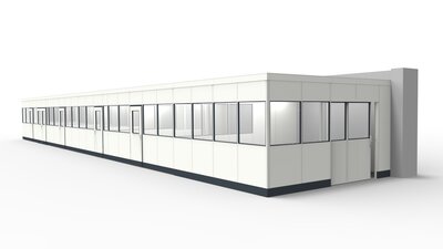 Lagerbüro, Hallenbüro für industriellen Anforderungen Lagerbüro, Hallenbüro in Industriehalle als Abtrennungen vom Produktionsprozess