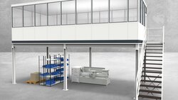 Hallenbüro auf Stahlbau 4-seitig 8,50 x 4,00 m 34 m² (HS4-8540)