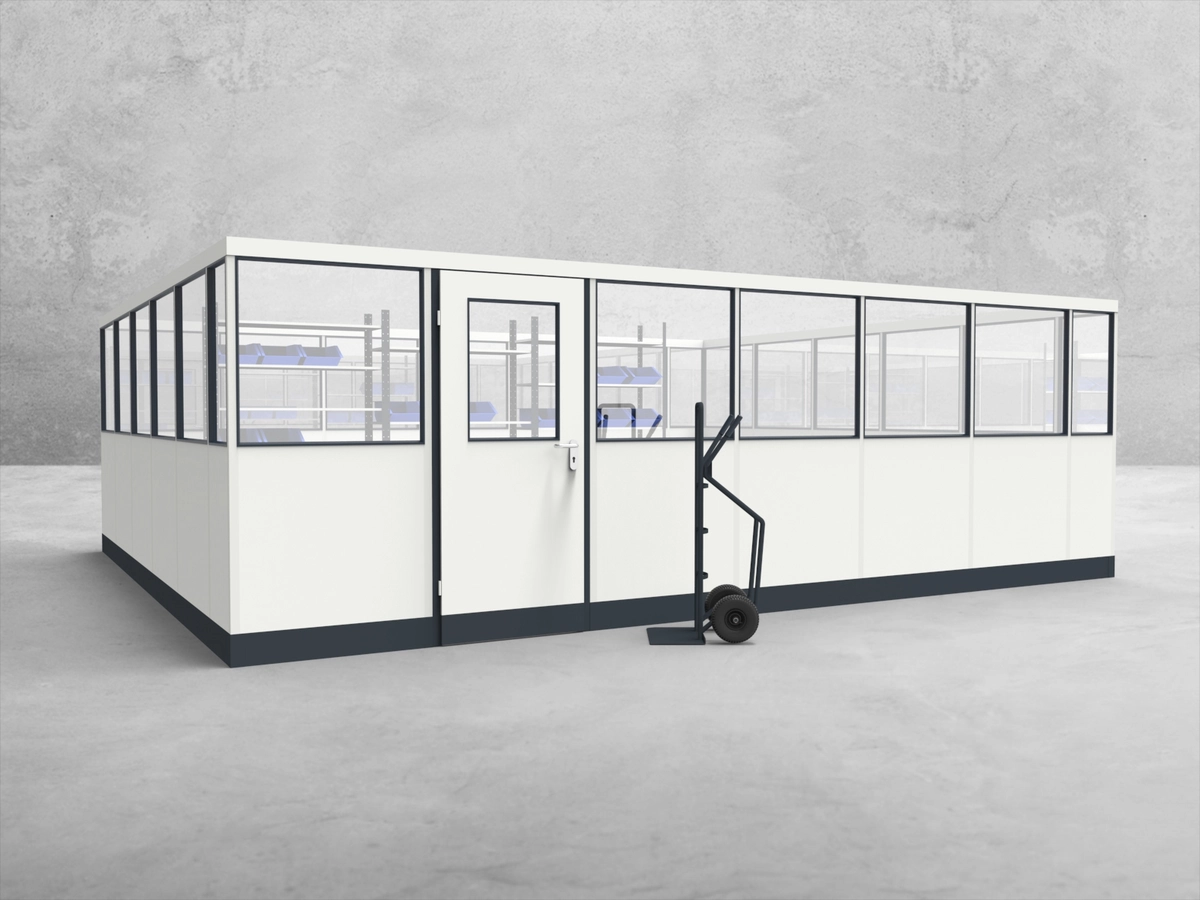 Aussenansicht für Stellwand 4-seitig 7,00 x 4,00 m System RS 45 von Becker Raumsysteme - Artikel SW4-7040