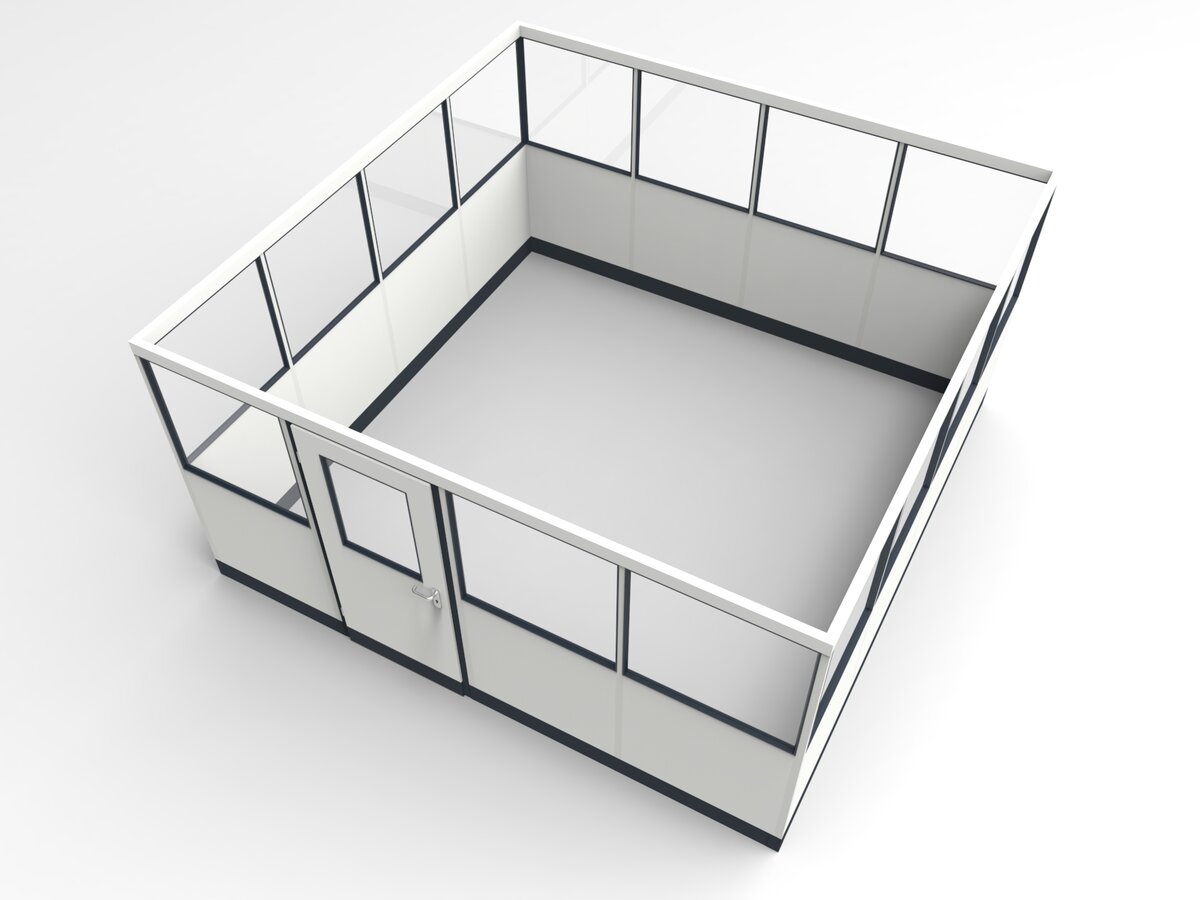 Wandanschluss für Stellwand 4-seitig 4,00 x 4,00 m System RS 45 von Becker Raumsysteme - Artikel SW4-4040