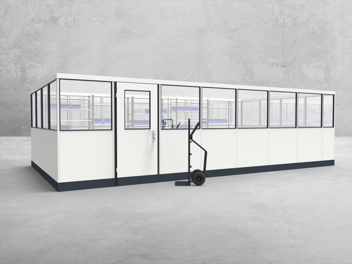 Aussenansicht für Stellwand 4-seitig 7,50 x 4,00 m System RS 45 von Becker Raumsysteme - Artikel SW4-7540