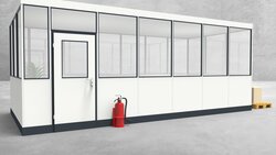 Hallenbüro 4-seitig 6,50 x 3,00 m 19,5 m² (HB4-6530)