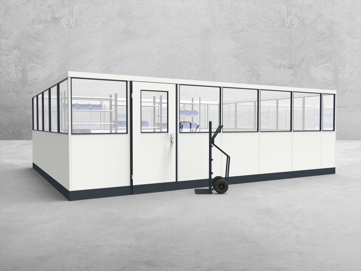 Aussenansicht für Stellwand 4-seitig 6,50 x 5,00 m System RS 45 von Becker Raumsysteme - Artikel SW4-6550