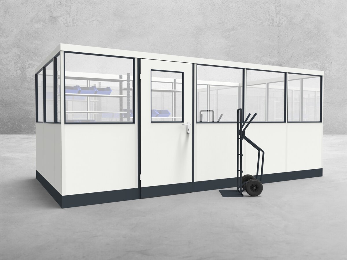 Aussenansicht für Stellwand 4-seitig 8,00 x 4,00 m System RS 45 von Becker Raumsysteme - Artikel SW4-8040