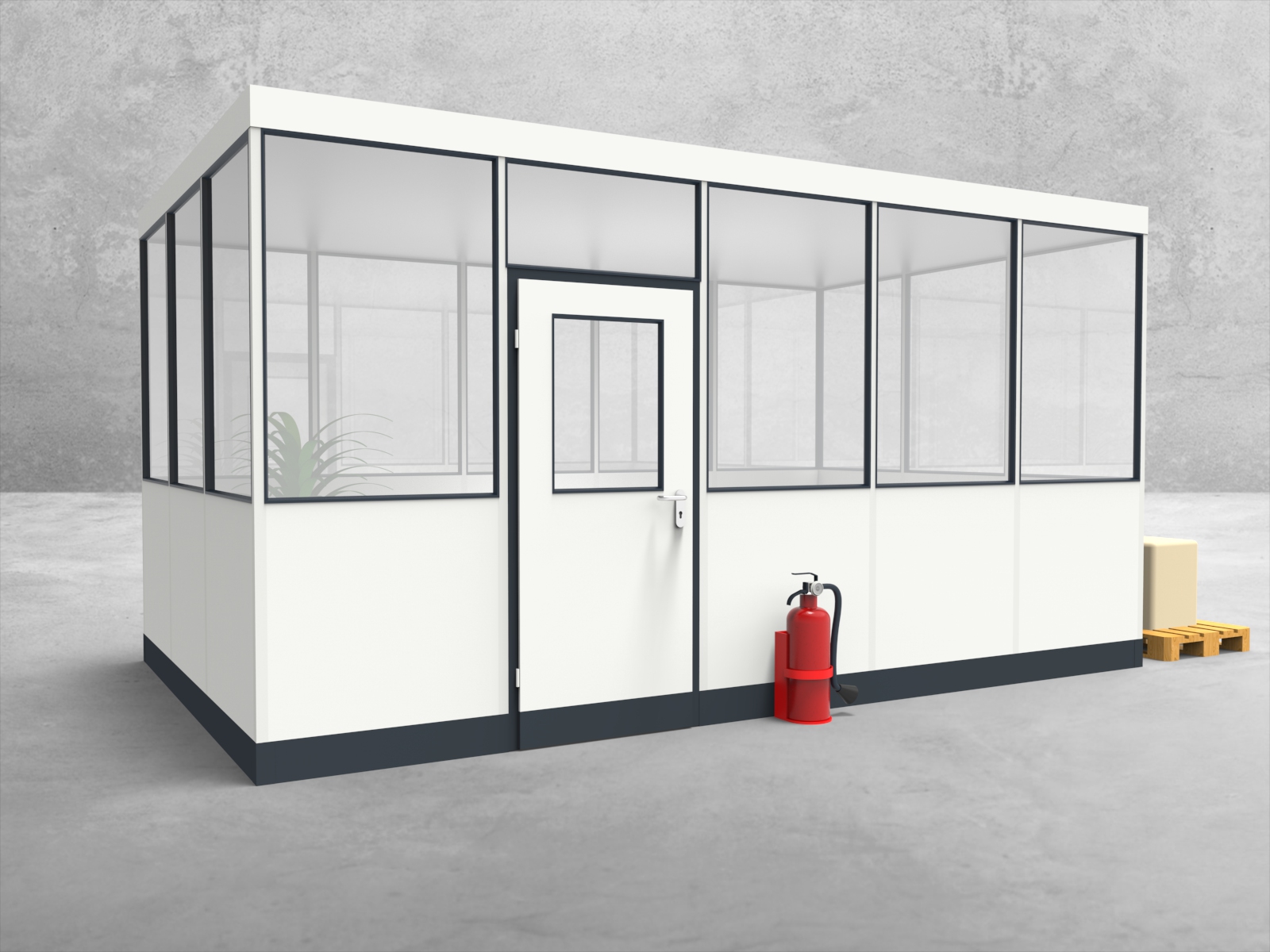 Hallenbüros 4-seitig