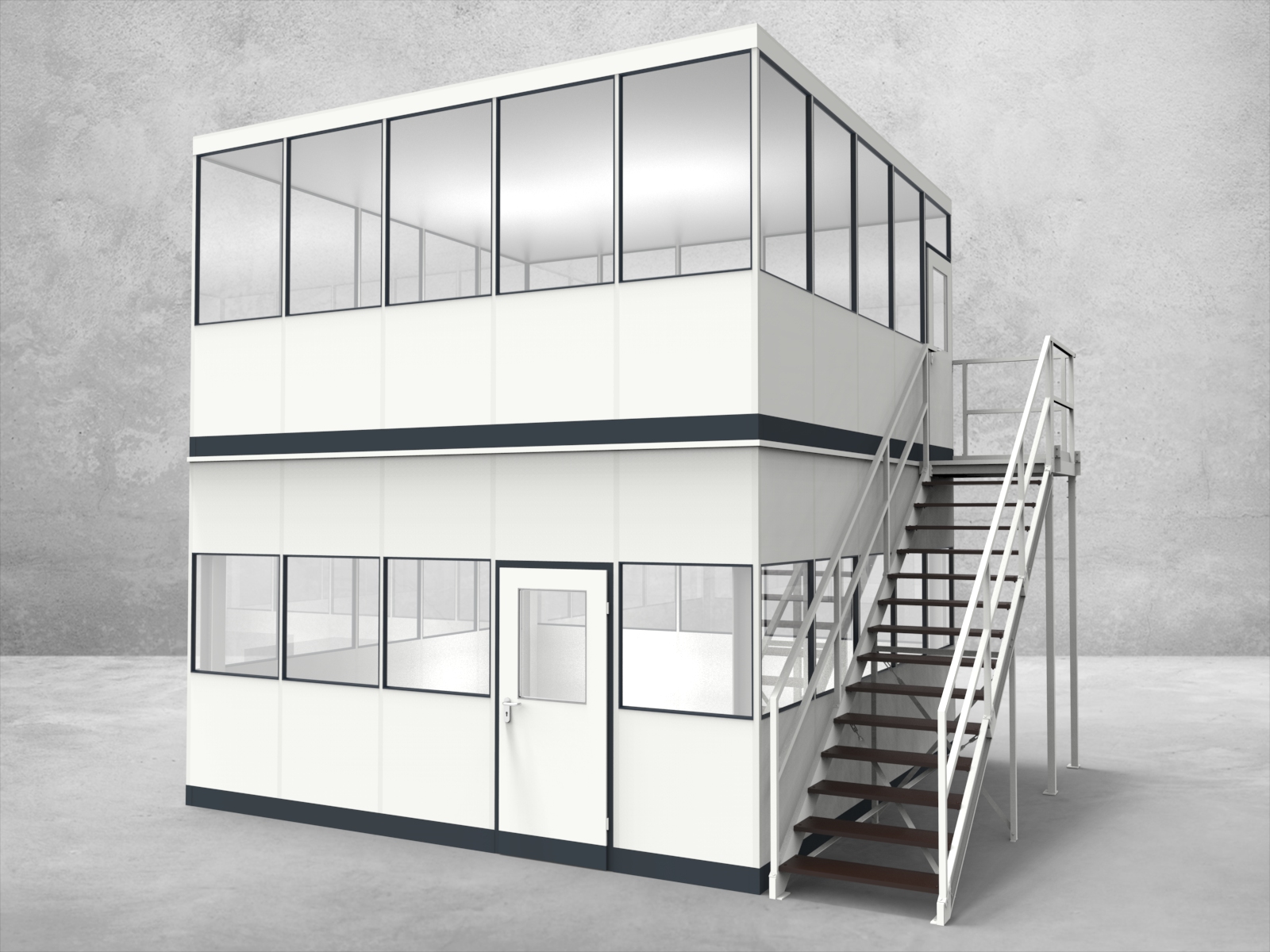 Hallenbüros mehrgeschossig