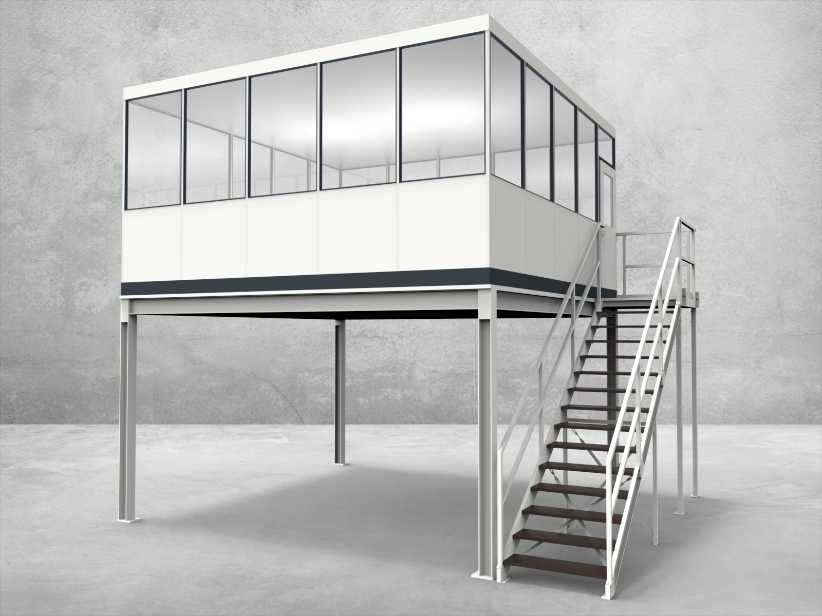 Hallenbüros auf Stahlbau